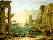Claude Lorrain seaport with the embarkation of the queen of sheba France oil painting artist